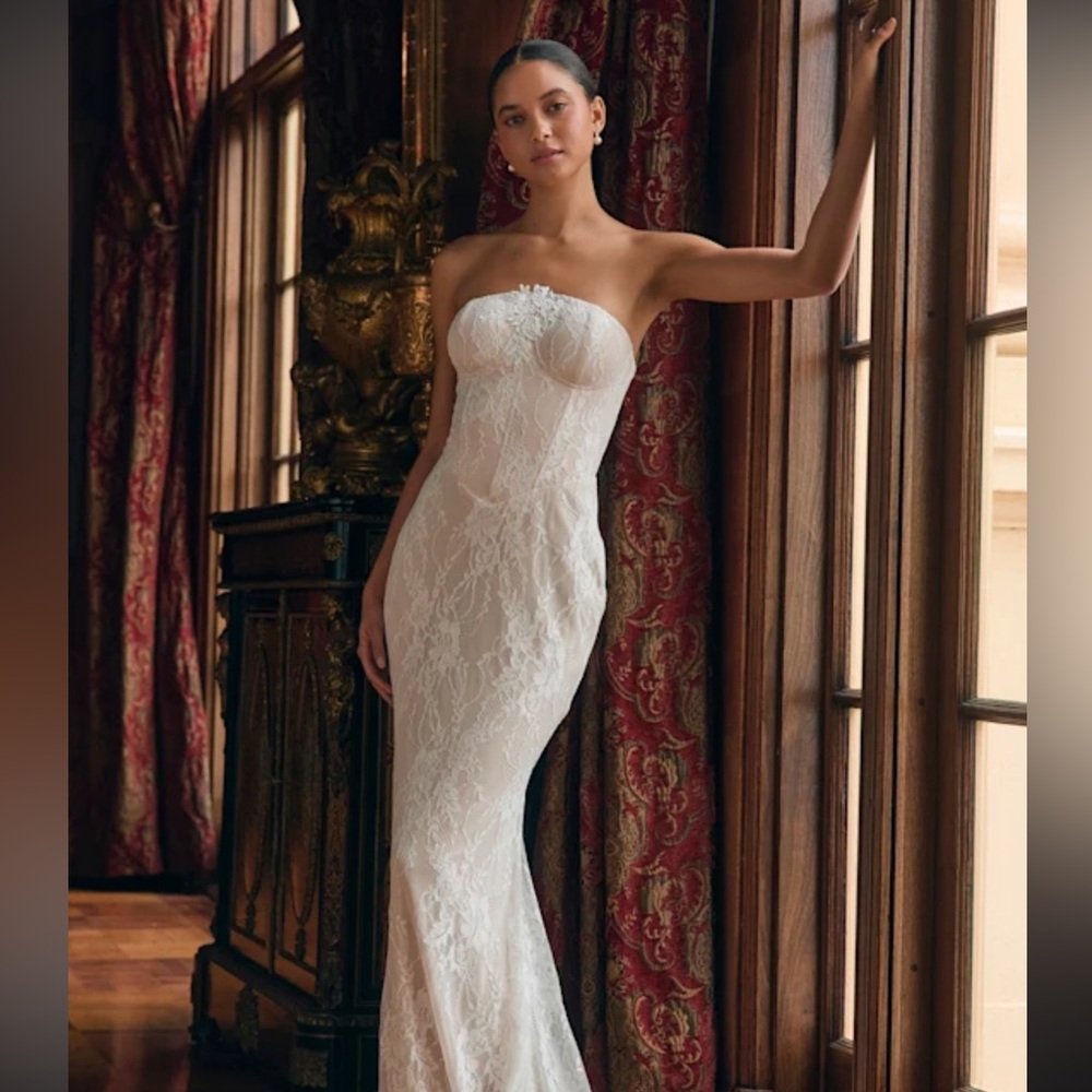 Lace Strapless Maxi Lulus